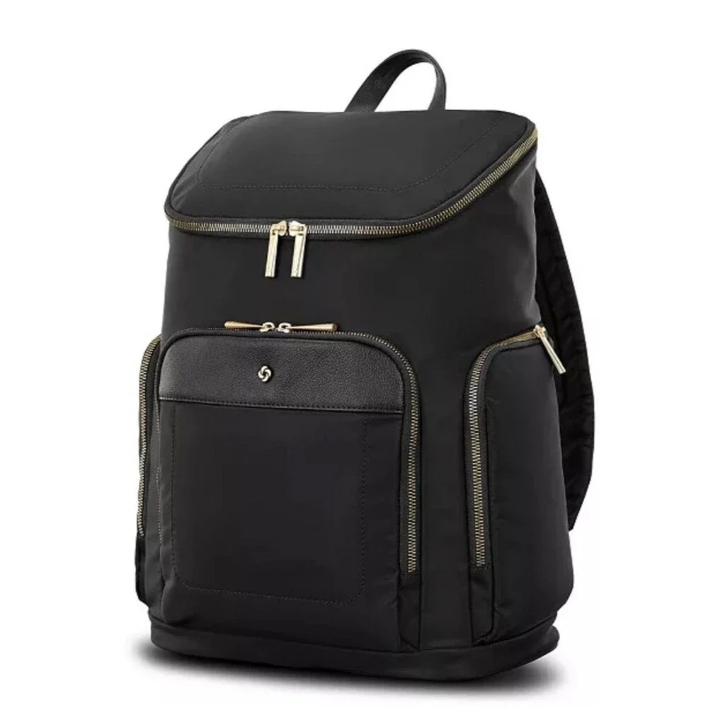 Samsonite Black Men's Travel Backpack with Gold Hardware, women’s bag 🏖️